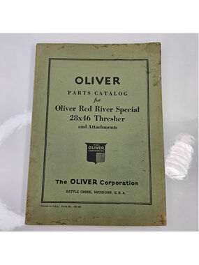 Vintage Oliver Red River Special 28x46 Thresher Parts Catalog TR-470